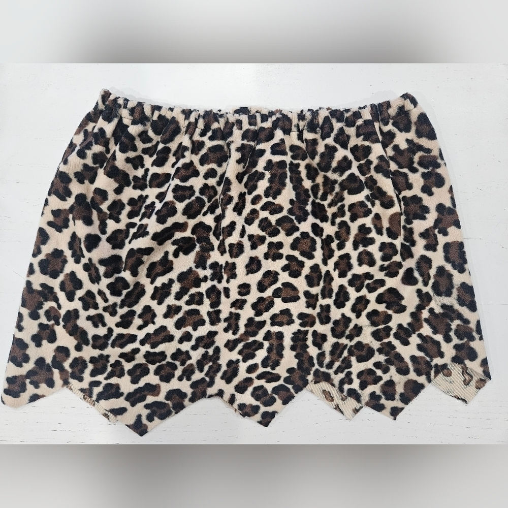 Girls Leopard Cheetah Skirt. Halloween Costume, Homemade Sewn 13" Stretchy Waist